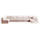  Manufacturer Color_Pink -- Jacob 177" Pink Velvet Upholstered 7 pc Modular Sectional IMAGE 5