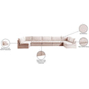  Manufacturer Color_Pink -- Jacob 177" Pink Velvet Upholstered 7 pc Modular Sectional IMAGE 6