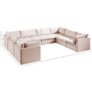  Manufacturer Color_Pink -- Jacob 140" Pink Velvet Upholstered 8 pc Modular Sectional IMAGE 12