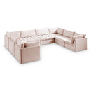  Manufacturer Color_Pink -- Jacob 140" Pink Velvet Upholstered 8 pc Modular Sectional IMAGE 1
