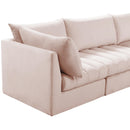 Manufacturer Color_Pink -- Jacob 140" Pink Velvet Upholstered 8 pc Modular Sectional IMAGE 7