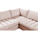  Manufacturer Color_Pink -- Jacob 140" Pink Velvet Upholstered 8 pc Modular Sectional IMAGE 8