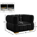 Meridian Gwen Black Velvet Chair IMAGE 15