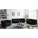  Manufacturer Color_Black -- Meridian Gwen Stationary Fabric Loveseat IMAGE 13