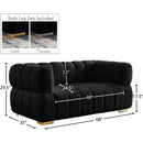  Manufacturer Color_Black -- Meridian Gwen Stationary Fabric Loveseat IMAGE 15