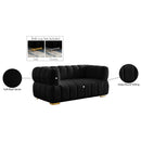  Manufacturer Color_Black -- Meridian Gwen Stationary Fabric Loveseat IMAGE 16