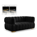 Manufacturer Color_Black -- Meridian Gwen Stationary Fabric Loveseat IMAGE 1