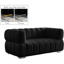  Manufacturer Color_Black -- Meridian Gwen Stationary Fabric Loveseat IMAGE 2