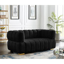  Manufacturer Color_Black -- Meridian Gwen Stationary Fabric Loveseat IMAGE 3