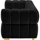  Manufacturer Color_Black -- Meridian Gwen Stationary Fabric Loveseat IMAGE 6