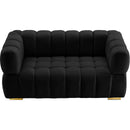  Manufacturer Color_Black -- Meridian Gwen Stationary Fabric Loveseat IMAGE 7