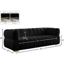  Manufacturer Color_Black -- Meridian Gwen Stationary Fabric Sofa IMAGE 15