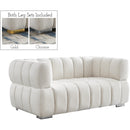  Manufacturer Color_Cream -- Gwen 68" Cream Velvet Upholstered Loveseat IMAGE 2