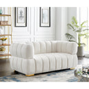  Manufacturer Color_Cream -- Gwen 68" Cream Velvet Upholstered Loveseat IMAGE 3