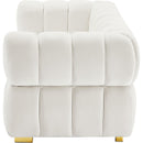  Manufacturer Color_Cream -- Gwen 68" Cream Velvet Upholstered Loveseat IMAGE 6