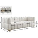  Manufacturer Color_Cream -- Gwen 91" Cream Velvet Upholstered Sofa IMAGE 15