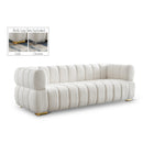  Manufacturer Color_Cream -- Gwen 91" Cream Velvet Upholstered Sofa IMAGE 1