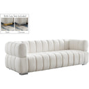  Manufacturer Color_Cream -- Gwen 91" Cream Velvet Upholstered Sofa IMAGE 2