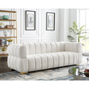  Manufacturer Color_Cream -- Gwen 91" Cream Velvet Upholstered Sofa IMAGE 3