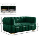 Meridian Gwen Green Velvet Loveseat IMAGE 15