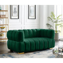  Manufacturer Color_Green -- Gwen 68" Green Velvet Upholstered Loveseat IMAGE 3