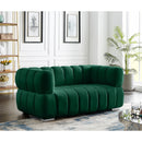  Manufacturer Color_Green -- Gwen 68" Green Velvet Upholstered Loveseat IMAGE 4