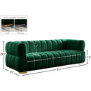  Manufacturer Color_Green -- Gwen 91" Green Velvet Upholstered Sofa IMAGE 15