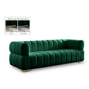  Manufacturer Color_Green -- Gwen 91" Green Velvet Upholstered Sofa IMAGE 1