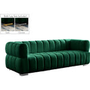  Manufacturer Color_Green -- Gwen 91" Green Velvet Upholstered Sofa IMAGE 2