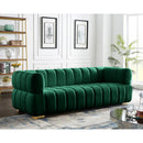  Manufacturer Color_Green -- Gwen 91" Green Velvet Upholstered Sofa IMAGE 3