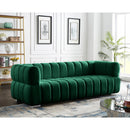  Manufacturer Color_Green -- Gwen 91" Green Velvet Upholstered Sofa IMAGE 4