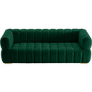  Manufacturer Color_Green -- Gwen 91" Green Velvet Upholstered Sofa IMAGE 7