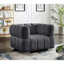  Manufacturer Color_Grey -- Gwen Grey Velvet Upholstered Chair IMAGE 4