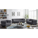  Manufacturer Color_Grey -- Gwen 68" Grey Velvet Upholstered Loveseat IMAGE 13