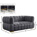Meridian Gwen Grey Velvet Loveseat IMAGE 15