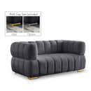  Manufacturer Color_Grey -- Gwen 68" Grey Velvet Upholstered Loveseat IMAGE 1