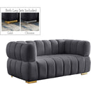 Meridian Gwen Stationary Fabric Loveseat 670Grey-L IMAGE 1