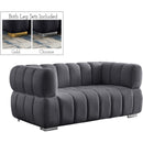  Manufacturer Color_Grey -- Gwen 68" Grey Velvet Upholstered Loveseat IMAGE 2