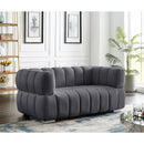  Manufacturer Color_Grey -- Gwen 68" Grey Velvet Upholstered Loveseat IMAGE 4