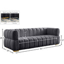  Manufacturer Color_Grey -- Gwen 91" Grey Velvet Upholstered Sofa IMAGE 15