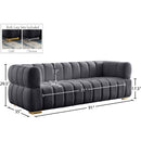Meridian Gwen Grey Velvet Sofa IMAGE 15