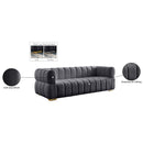  Manufacturer Color_Grey -- Gwen 91" Grey Velvet Upholstered Sofa IMAGE 16