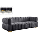Meridian Gwen Stationary Fabric Sofa 670Grey-S IMAGE 1