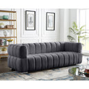  Manufacturer Color_Grey -- Gwen 91" Grey Velvet Upholstered Sofa IMAGE 4