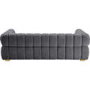  Manufacturer Color_Grey -- Gwen 91" Grey Velvet Upholstered Sofa IMAGE 5