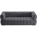  Manufacturer Color_Grey -- Gwen 91" Grey Velvet Upholstered Sofa IMAGE 7