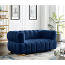  Manufacturer Color_Navy -- Gwen 68" Navy Velvet Upholstered Loveseat IMAGE 3