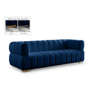  Manufacturer Color_Navy -- Gwen 91" Navy Velvet Upholstered Sofa IMAGE 1