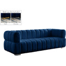 Manufacturer Color_Navy -- Gwen 91" Navy Velvet Upholstered Sofa IMAGE 2