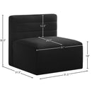 Meridian Quincy Black Velvet Modular Armless Chair IMAGE 14